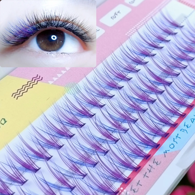 Blue Purple Individual Cluster Eyelashes 20D Mink Lashes 60 Bundles Professional Makeup False Eyelash Extension Tools faux cils
Blue Purple Individual Cluster Eyelashes 20D Mink Lashes 60 Bundles Professional Makeup False Eyelash Extension Tools faux cils