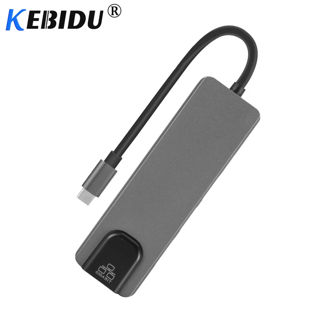 4K USB C Hub to Gigabit Ethernet Rj45 Lan 5 in 1 Type Hdmi-compatible Adapter for Mac Book Pro 3 USB-C Charger PD | Компьютеры и офис
