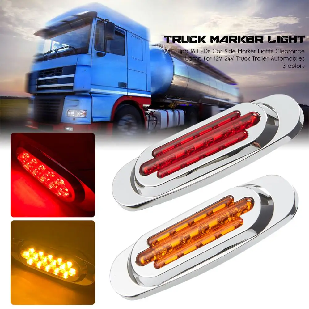 1 Pair 16 LEDs Car Side Marker Lights Clearance Lamp for 12V 24V Automobiles Truck Trailer Red Yellow White
1 Pair 16 LEDs Car Side Marker Lights Clearance Lamp for 12V 24V Automobiles Truck Trailer Red Yellow White