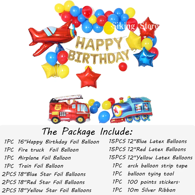 Cartoon Airplan Globos Boys Happy Birthday Party DIY Decorations Fire Truck Foil Balloon baby shower Decor Background Kid Gifts
Cartoon Airplan Globos Boys Happy Birthday Party DIY Decorations Fire Truck Foil Balloon baby shower Decor Background Kid Gifts