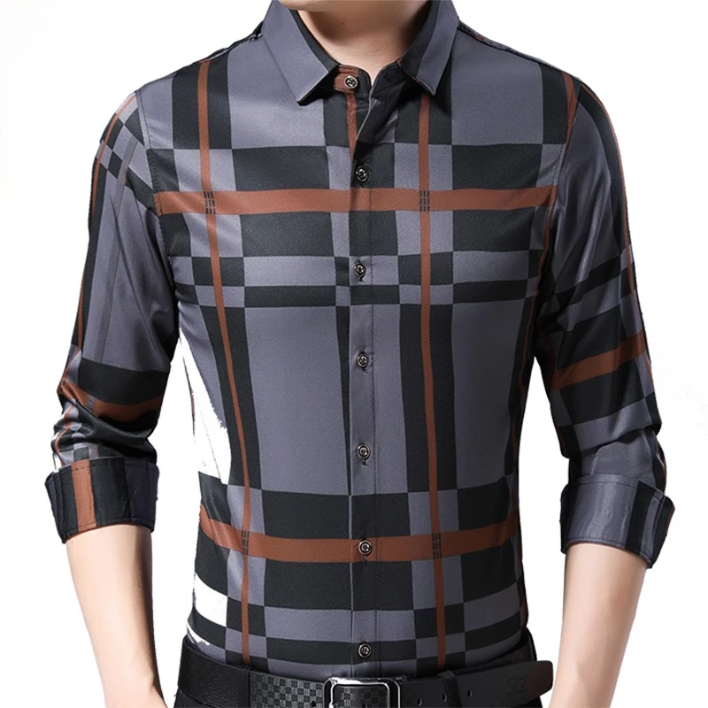 2021 Brand Casual Luxury Plaid Long Sleeve Slim Fit Men Shirt Streetwear Social Dress Vintage Shirts Mens Fashions Jersey 
2021 Brand Casual Luxury Plaid Long Sleeve Slim Fit Men Shirt Streetwear Social Dress Vintage Shirts Mens Fashions Jersey