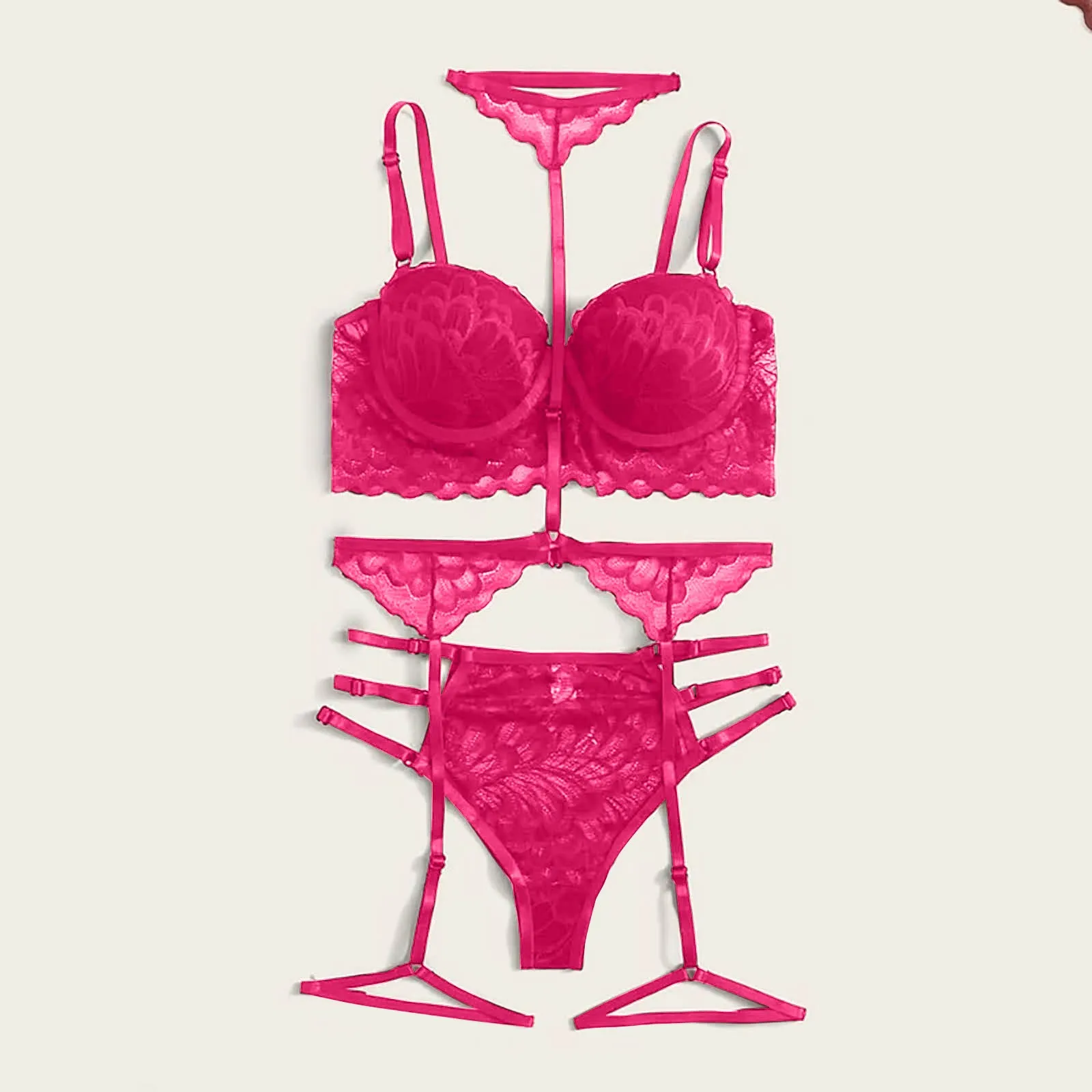 Women Fashion Three Piece Set Cami Sets Homewear Lady Solid Suspender Pajama Sets Sexy Lace Underwear Top & Briefs Sleepwear Set
Women Fashion Three Piece Set Cami Sets Homewear Lady Solid Suspender Pajama Sets Sexy Lace Underwear Top & Briefs Sleepwear Set