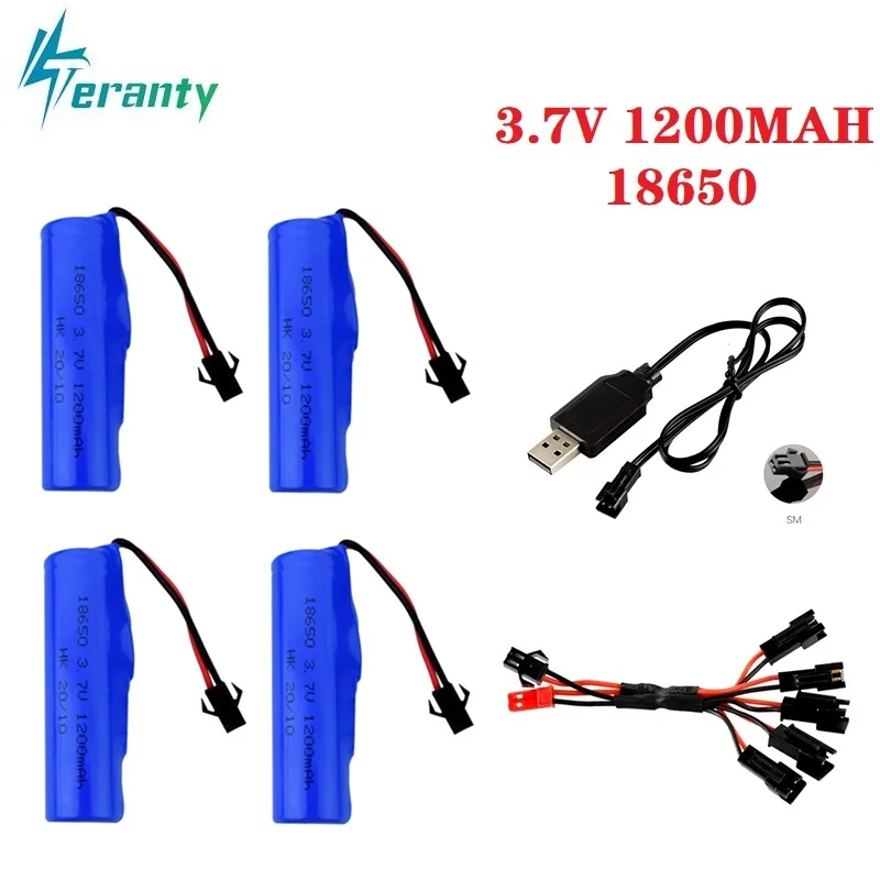 3 7 V 1200mAh 18650 Lipo батарея + зарядное устройство для DE45 RC автомобиля 1:14 внедорожника 4WD
