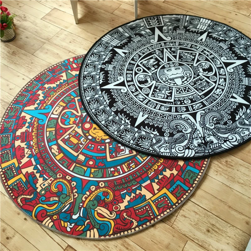 Quality Round Rugs Living Room Doormat Cartoon Carpets Door Floor Mat for Bedroom Creative Mayan Culture Decor Anti-slip Carpet
Quality Round Rugs Living Room Doormat Cartoon Carpets Door Floor Mat for Bedroom Creative Mayan Culture Decor Anti-slip Carpet