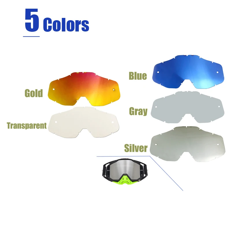 Motocross Goggles Lens For Outdoor Sunglasses of Dirt-Bike Sport Motorcycle ATV Motos Glasses Gold Silver Blue Gray Transparent
Motocross Goggles Lens For Outdoor Sunglasses of Dirt-Bike Sport Motorcycle ATV Motos Glasses Gold Silver Blue Gray Transparent