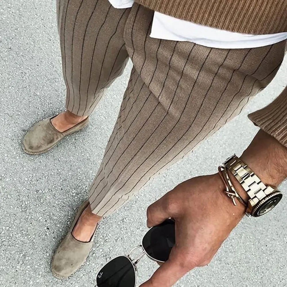 Fashion Man Casual Trousers Slim Fit Skinny Fashion Stripes Workout Business Formal Pants Sweatpants
Fashion Man Casual Trousers Slim Fit Skinny Fashion Stripes Workout Business Formal Pants Sweatpants