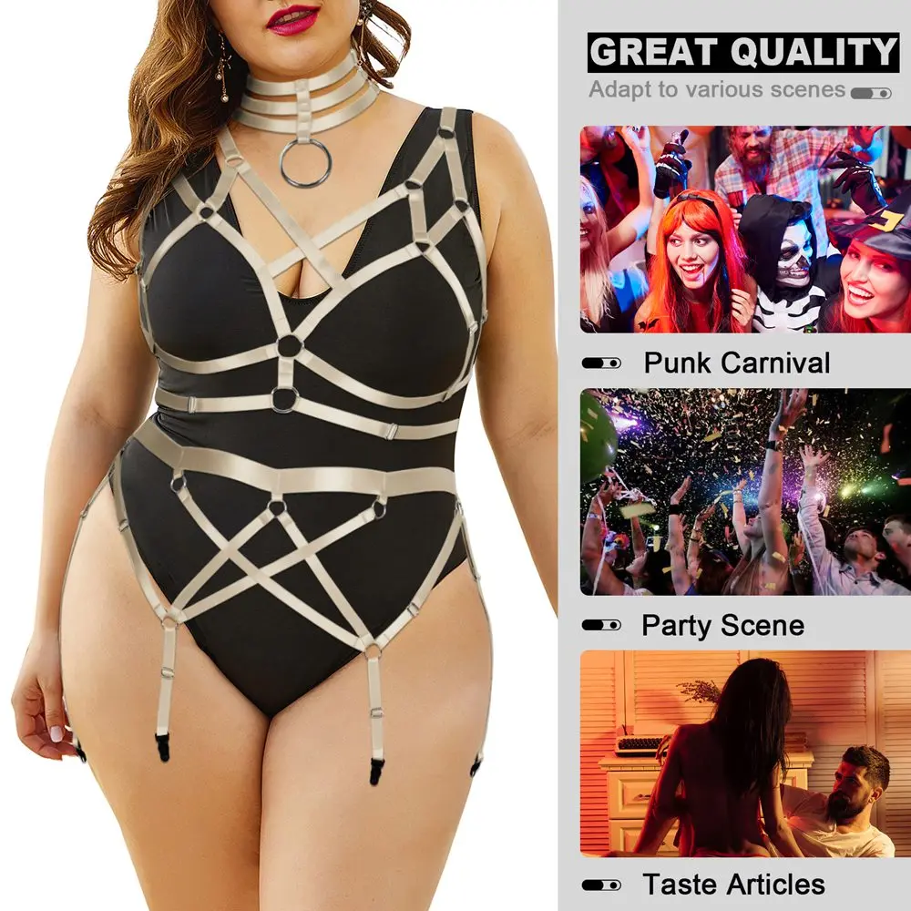 Hollow Out Garter Belt Sexy Lingerie Bondage Women's Underwear Goth Harness Fashion Plus Size Stockings Set Rave Bralette Belt
Hollow Out Garter Belt Sexy Lingerie Bondage Women's Underwear Goth Harness Fashion Plus Size Stockings Set Rave Bralette Belt