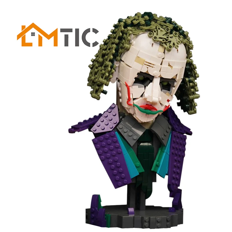 MOC Heath Ledger-Joker In The Movie Simulation Figure Bust Model 1090pcs Building Blocks Diy Toys Bricks Educational Xmas Gift
MOC Heath Ledger-Joker In The Movie Simulation Figure Bust Model 1090pcs Building Blocks Diy Toys Bricks Educational Xmas Gift