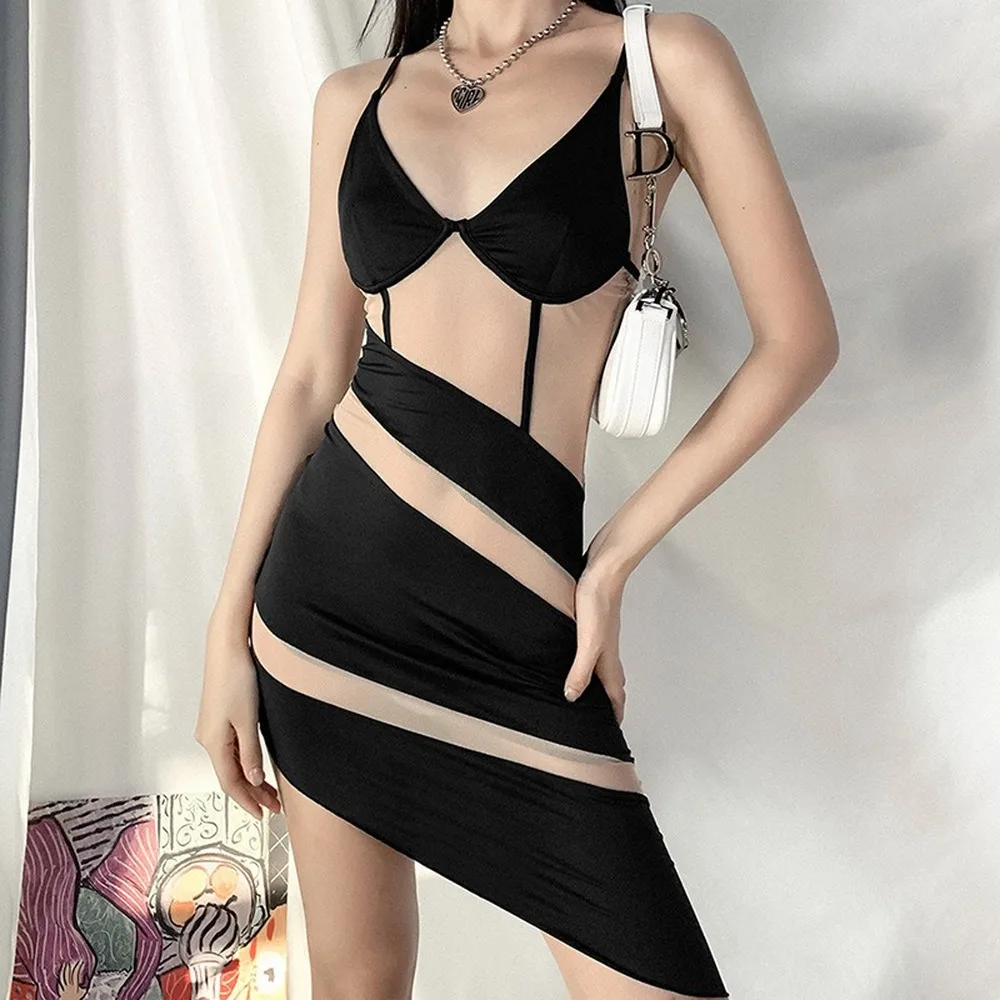 Sling V-neck Dress Sleeveless High Waist Dresses Fashion Mesh Slim Dress Black Mid-length Fall Clothes for Women Dress 2022 New
Sling V-neck Dress Sleeveless High Waist Dresses Fashion Mesh Slim Dress Black Mid-length Fall Clothes for Women Dress 2022 New