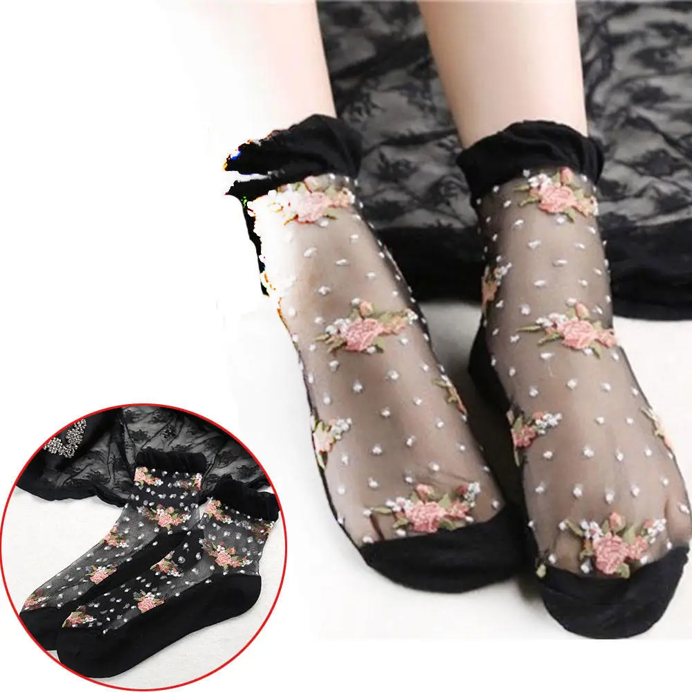 1pairs Sexy Comfortable Breathable Ultra thin Sock Transparent Crystal Rose Flower Elastic Short Socks breathable ice silk socks
1pairs Sexy Comfortable Breathable Ultra thin Sock Transparent Crystal Rose Flower Elastic Short Socks breathable ice silk socks