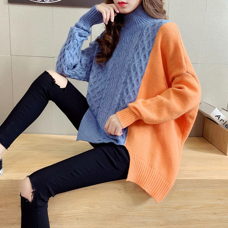 Patchwork Women Used Trui Fashion Coltrui Long Mouw Trunks Restore Winter Hot Trui Female Loose Jumpers Tops
Patchwork Women Used Trui Fashion Coltrui Long Mouw Trunks Restore Winter Hot Trui Female Loose Jumpers Tops