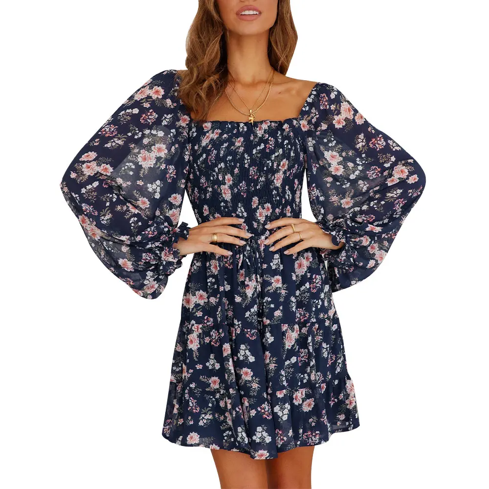 Women Vintage Square Collar Floral Dress Casual Long Sleeve A Line Print Dress Female Elegant Fashion Party Dresses Vestidos
Women Vintage Square Collar Floral Dress Casual Long Sleeve A Line Print Dress Female Elegant Fashion Party Dresses Vestidos