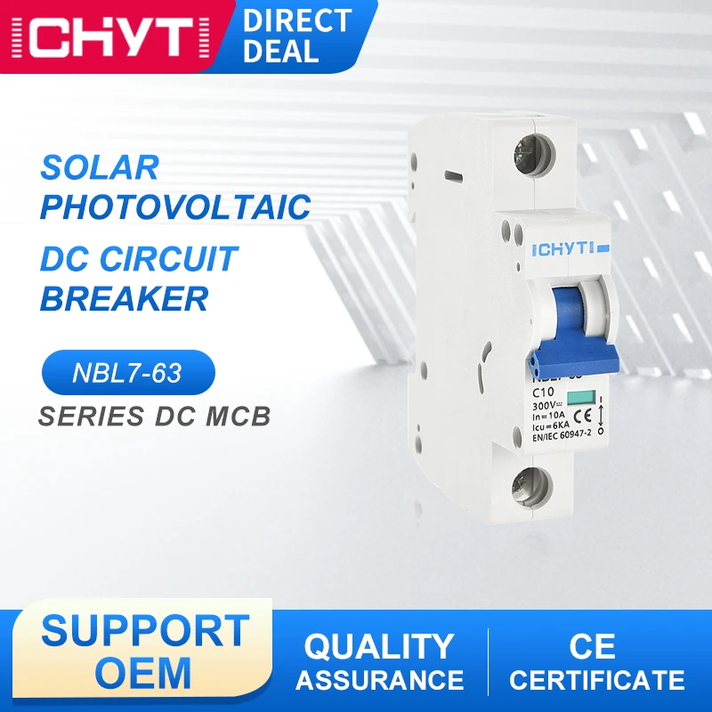 ICHYTI NBL7-63 1P DC 300V Din Rail Solar Energy Mini Circuit Breaker Photovoltaic 63A MCB For PV System
ICHYTI NBL7-63 1P DC 300V Din Rail Solar Energy Mini Circuit Breaker Photovoltaic 63A MCB For PV System