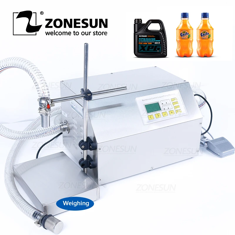ZONESUN ZS-DP431W Semi Automatic Big Flow Liquid Beverage Shampoo Weighing Filling Machine Diaphragm Water Juice Filler
ZONESUN ZS-DP431W Semi Automatic Big Flow Liquid Beverage Shampoo Weighing Filling Machine Diaphragm Water Juice Filler