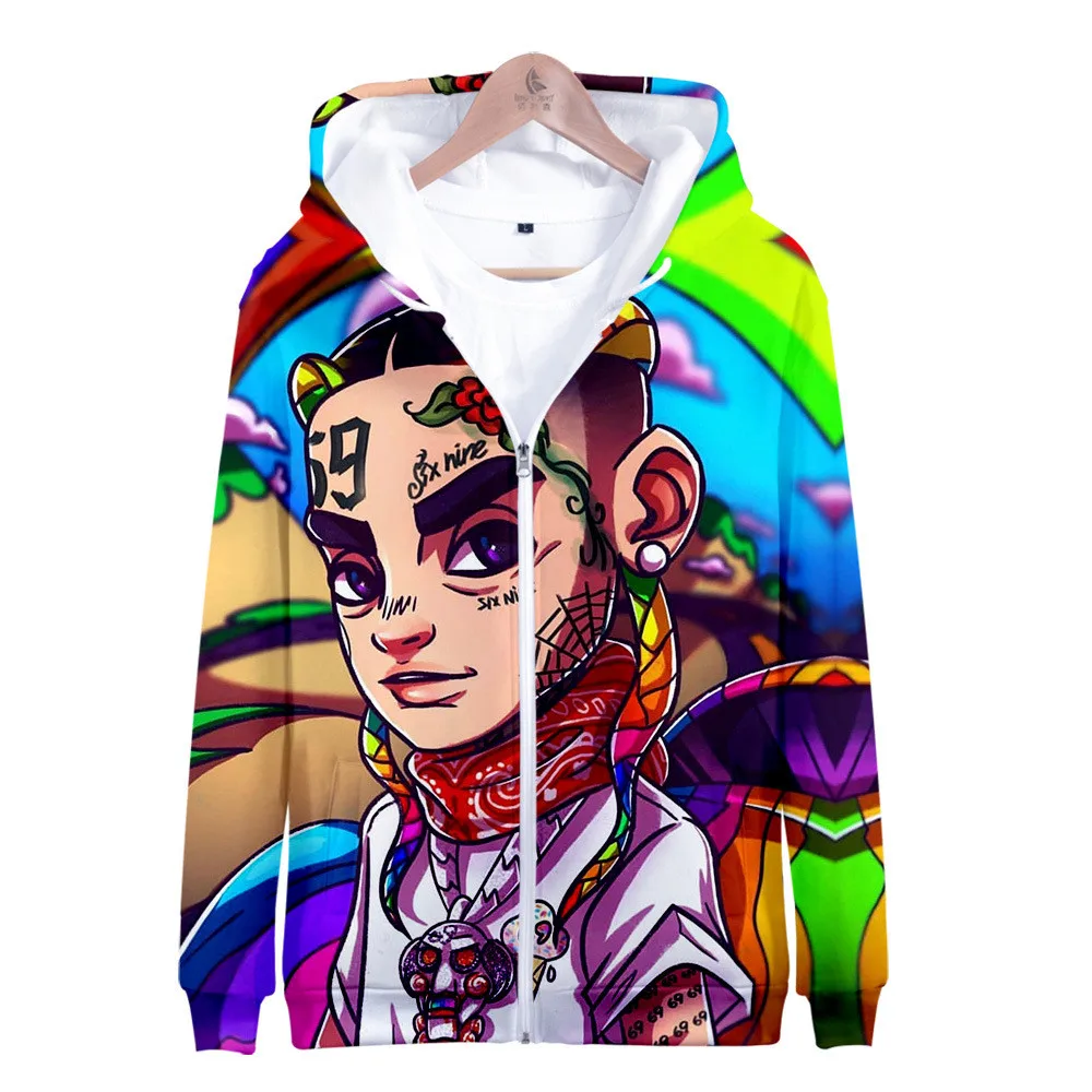 6ix9ine 3d Hoodies Rapper Tekashi69 Sweatshirt Fashion Hip hop Hoodie New Arrival Zipper XXS-4XL Long-sleeved Coats and Jackets
6ix9ine 3d Hoodies Rapper Tekashi69 Sweatshirt Fashion Hip hop Hoodie New Arrival Zipper XXS-4XL Long-sleeved Coats and Jackets