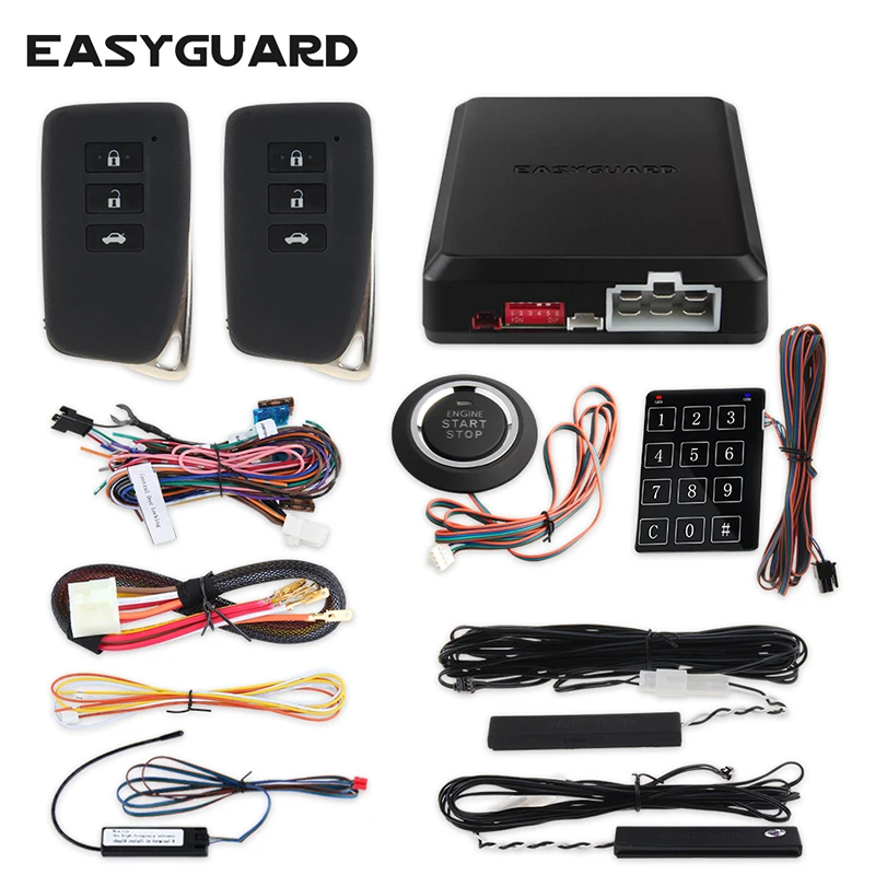 EASYGUARD PKE Car Alarm System Push Button Remote Engine Start Stop Passive Keyless Entry System Kit Touch Password Entry
EASYGUARD PKE Car Alarm System Push Button Remote Engine Start Stop Passive Keyless Entry System Kit Touch Password Entry
