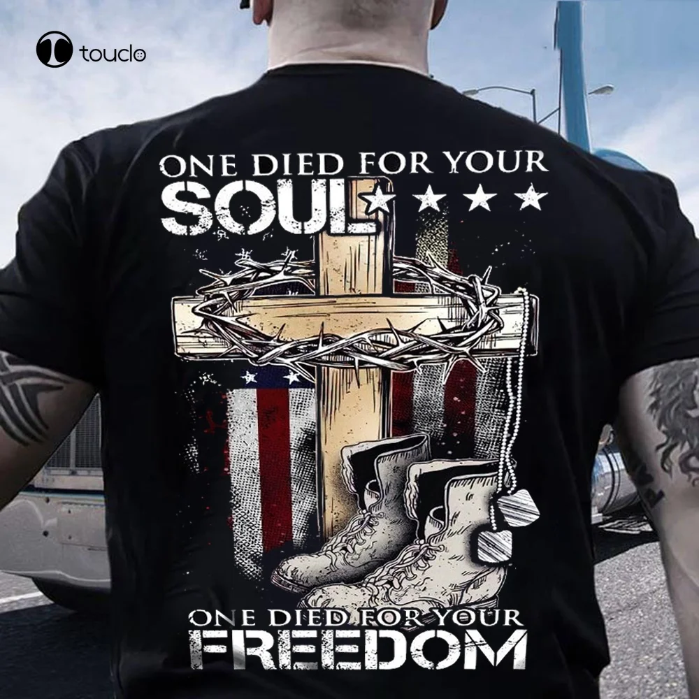 Футболка унисекс с надписью «One Death For Your Soul One Death For Your Freedom»
Футболка унисекс с надписью «One Death For Your Soul One Death For Your Freedom»