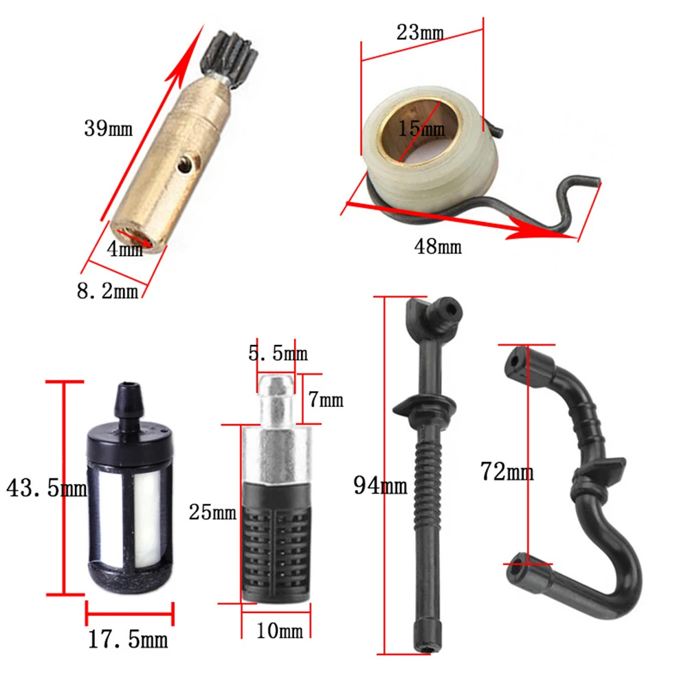 6pcs/set Chainsaw Oil Pump Worm Gear Fuel Hose Filter Kit Accessories Tools for Stihl MS180 MS170 018 017
6pcs/set Chainsaw Oil Pump Worm Gear Fuel Hose Filter Kit Accessories Tools for Stihl MS180 MS170 018 017