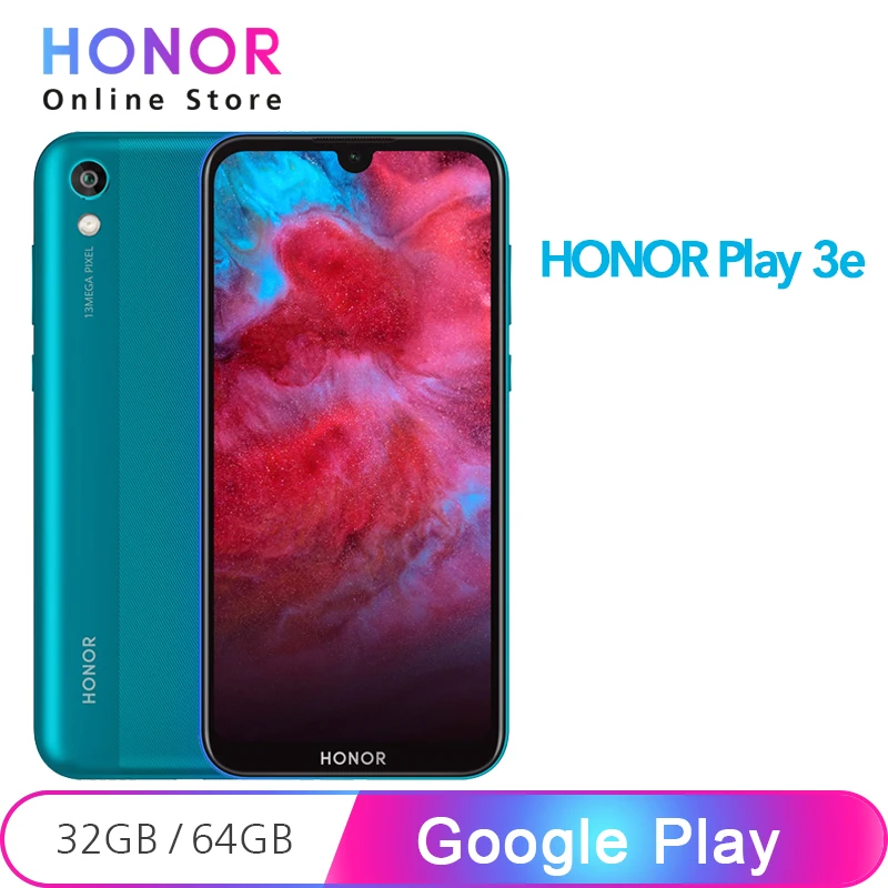 Google Play Honor 3e 32 Гб 64 MT6762R восьмиядерный смартфон 13 МП + 5 Мп камера 71 "полный экран