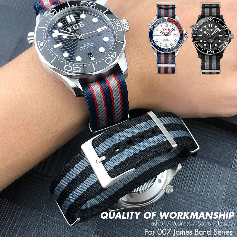 20mm 21mm High Quality Nylon Nato WatchBand Special For Omega watch Seamaster 007 Commander James Bond Soft Canvas Fabric Strap
20mm 21mm High Quality Nylon Nato WatchBand Special For Omega watch Seamaster 007 Commander James Bond Soft Canvas Fabric Strap