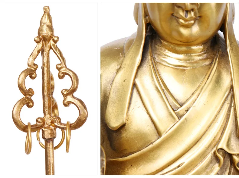 LAOJUNLU Bronze Pure Copper Ksitigarbha King Buddha Ornaments Home Dizang pusa Statue Offering Ornaments
LAOJUNLU Bronze Pure Copper Ksitigarbha King Buddha Ornaments Home Dizang pusa Statue Offering Ornaments