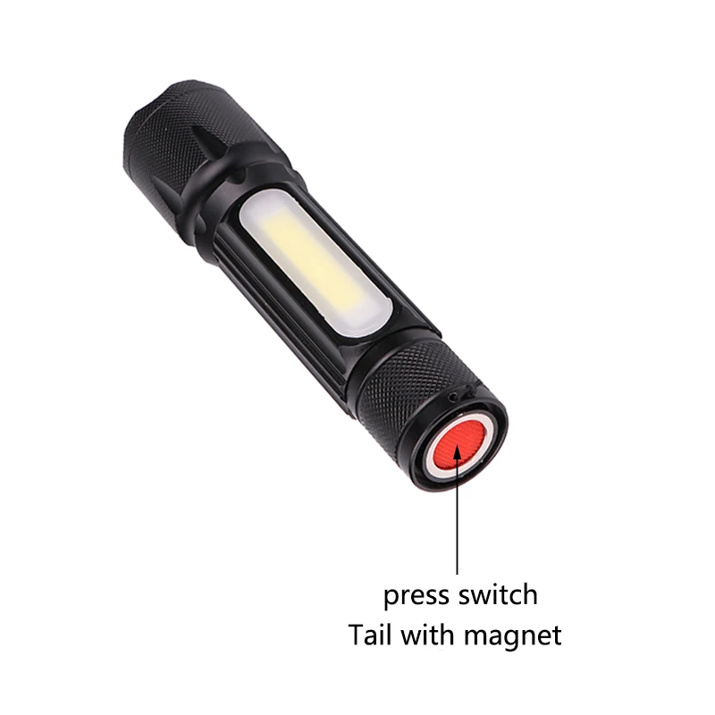XM-L T6 & COB Zoomable 4 Modes Aluminum Torch Power 18650 or AAA Battery Waterproof Lamp Portable Light Lantern
XM-L T6 & COB Zoomable 4 Modes Aluminum Torch Power 18650 or AAA Battery Waterproof Lamp Portable Light Lantern