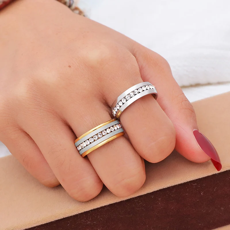2pcs/lot Stainless Steel Silver Gold Plated Couple Ring Statement Round Diamond Ring Set Daily Birthday Party Jewelry Gifts
2pcs/lot Stainless Steel Silver Gold Plated Couple Ring Statement Round Diamond Ring Set Daily Birthday Party Jewelry Gifts