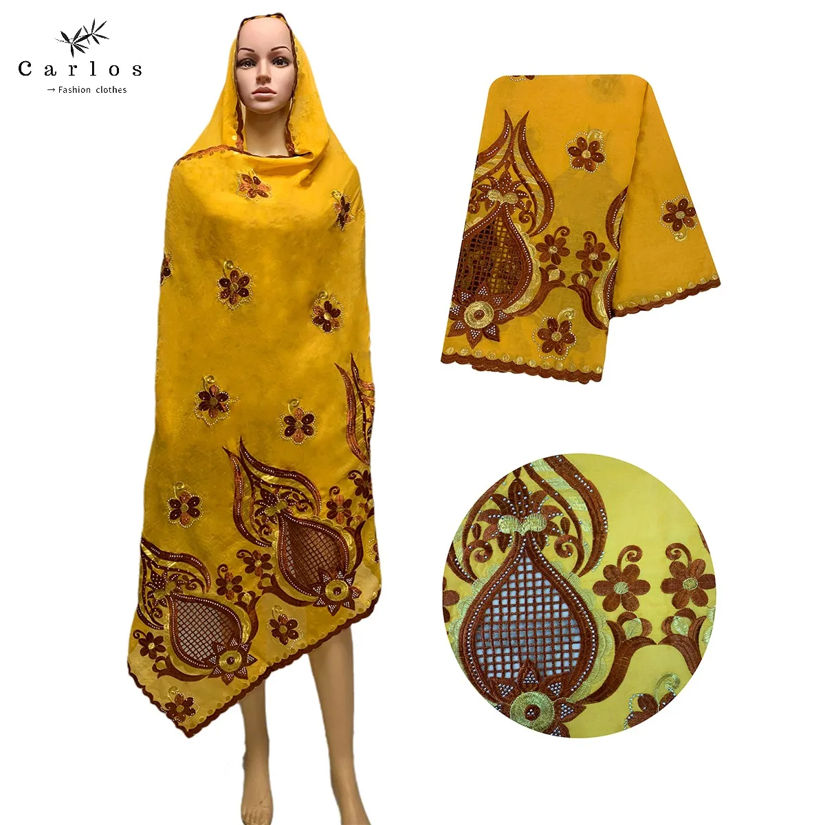 Лидер продаж 2021 100% хлопок искусственный Африканский женский хиджаб шарф с