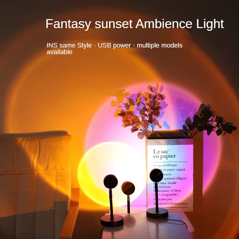 Rainbow Sunset Light Projector Lamp Atmosphere Led Night Light Romantic Mood Light Projector for Home Room Background Wall Decor
Rainbow Sunset Light Projector Lamp Atmosphere Led Night Light Romantic Mood Light Projector for Home Room Background Wall Decor