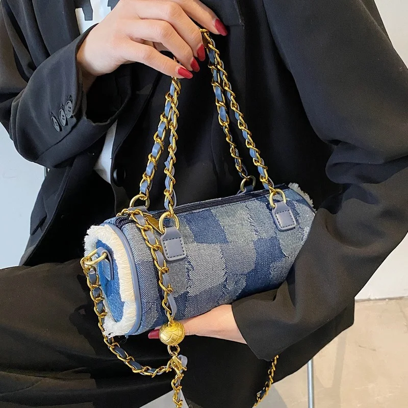 Denim Shoulder Bag Chain Bag for Women Fashion Designer Design Handbag Ladies Casual Zipper Messenger Bag
Denim Shoulder Bag Chain Bag for Women Fashion Designer Design Handbag Ladies Casual Zipper Messenger Bag