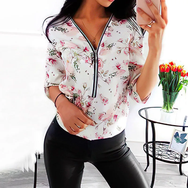 5XL Plus SIze Tops Women's Shirts Rolled Long Sleeve Blouse Summer Oversized Vintage Floral Print Blouses V-neck Zipper Shirt
5XL Plus SIze Tops Women's Shirts Rolled Long Sleeve Blouse Summer Oversized Vintage Floral Print Blouses V-neck Zipper Shirt