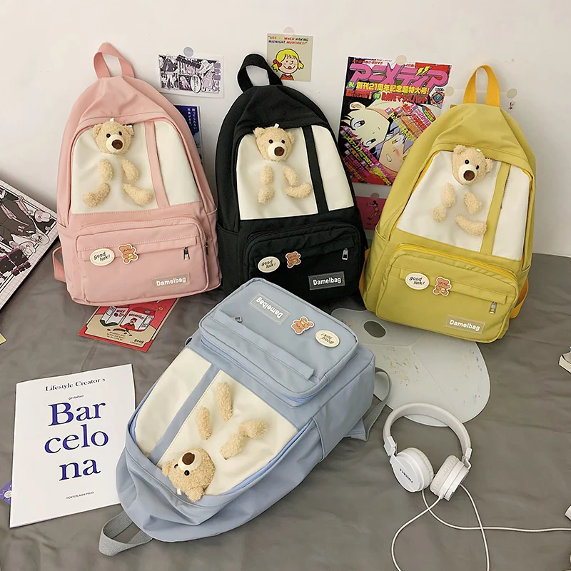 EST Contrast Color Kawaii Bear Girls Schoolbag College Women Shoulders Book Travel Laptop Back Pack Nylon Mochilas Mujer Bolsa
EST Contrast Color Kawaii Bear Girls Schoolbag College Women Shoulders Book Travel Laptop Back Pack Nylon Mochilas Mujer Bolsa