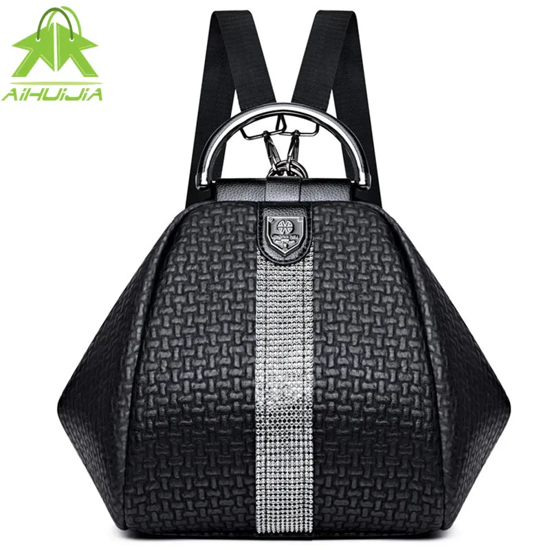 Fashion High Quality Womens Travel Black Backpack Designer Diamond Shoulder Bags for Women 2021 New Pu Leather Female Handbag
Fashion High Quality Womens Travel Black Backpack Designer Diamond Shoulder Bags for Women 2021 New Pu Leather Female Handbag