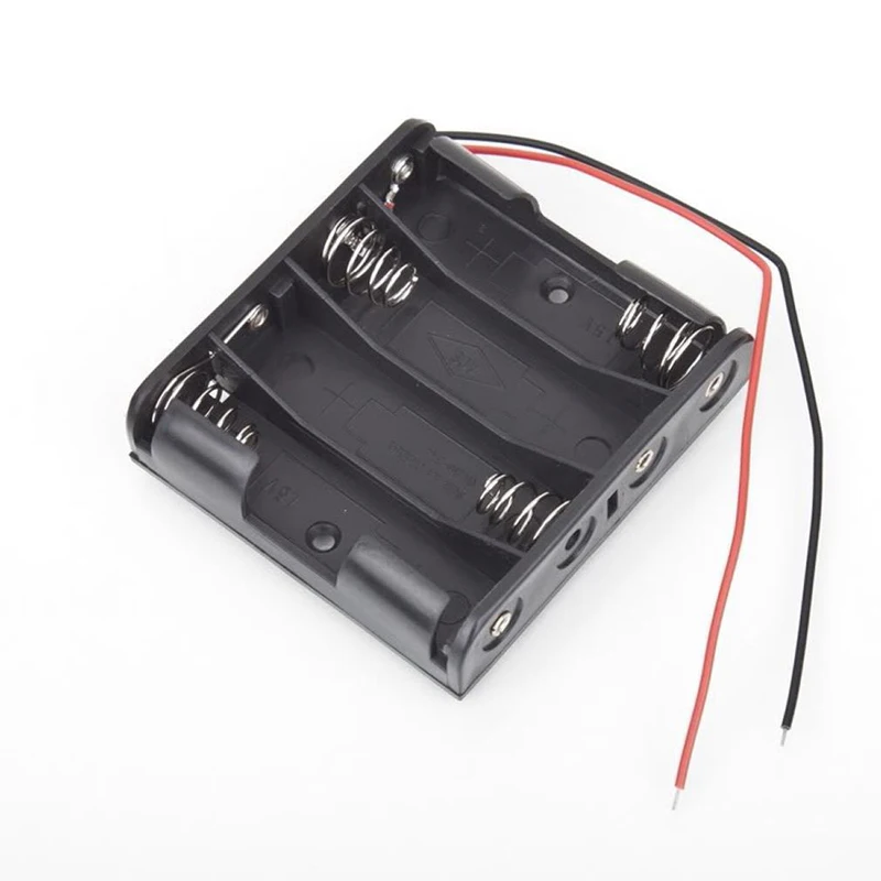 Black Plastic Battery Storage Box Holder Case 4 slots For 4 x AA With Wire Leads Plastic Batteries Storage Case
Black Plastic Battery Storage Box Holder Case 4 slots For 4 x AA With Wire Leads Plastic Batteries Storage Case
