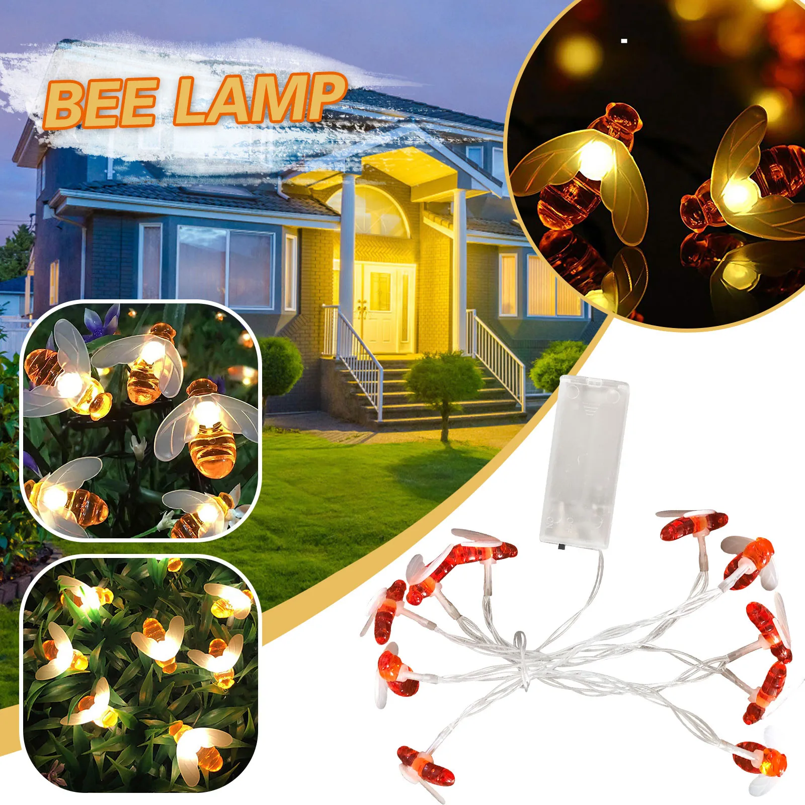 10LED 1.5m Bee Shaped LED String Lights Fairy Light Battery Operated Christmas Garlands Lamp Holiday Party Garden LED Decoration
10LED 1.5m Bee Shaped LED String Lights Fairy Light Battery Operated Christmas Garlands Lamp Holiday Party Garden LED Decoration