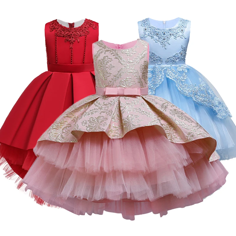 Цветок Платье с вышивкой для девочек платье маленьких платье-пачка вечерние