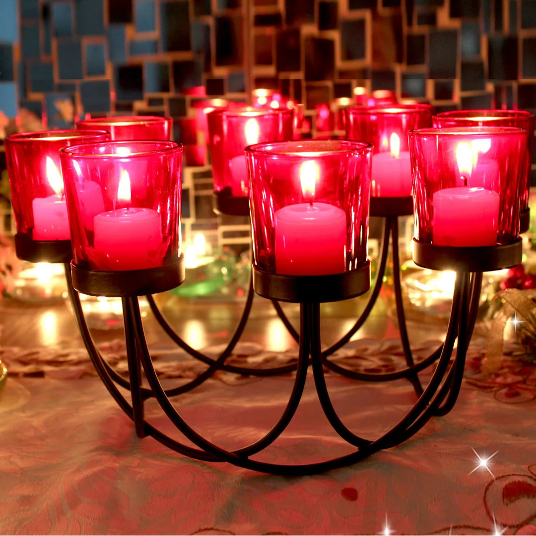 European Glass Candle Holder Candle Simple Romantic Centerpieces for Wedding Tables Black Centro De Mesa Home Decoration BE50CD
European Glass Candle Holder Candle Simple Romantic Centerpieces for Wedding Tables Black Centro De Mesa Home Decoration BE50CD