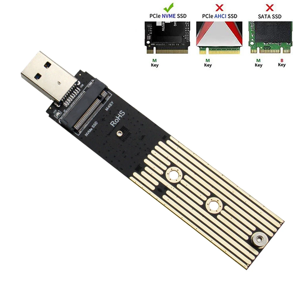 M.2 NVME SSD to USB3.1 Adapter 10Gbps PCI-E to USB-A 3.0 Internal Converter Card USB3.1 Gen 2 for Samsung 970 960/ For Intel
M.2 NVME SSD to USB3.1 Adapter 10Gbps PCI-E to USB-A 3.0 Internal Converter Card USB3.1 Gen 2 for Samsung 970 960/ For Intel