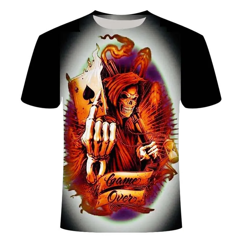 new summer hot sale fear 3D horror skull pattern top men's and women's short-sleeved street fashion top T-shirt
new summer hot sale fear 3D horror skull pattern top men's and women's short-sleeved street fashion top T-shirt