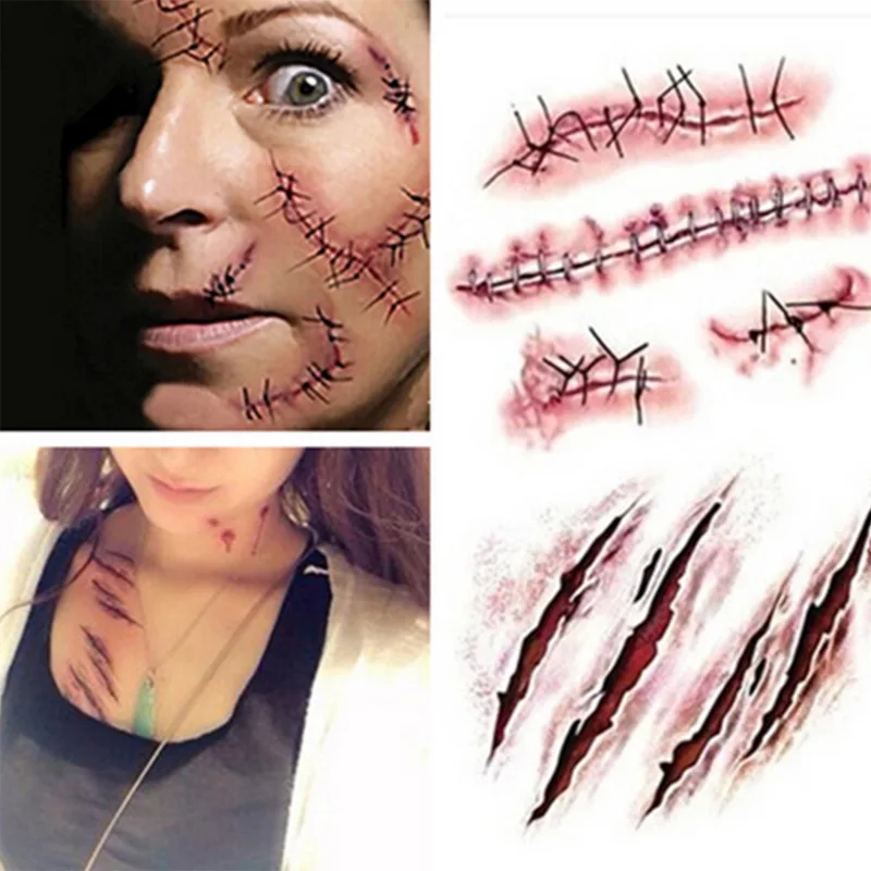 DIY Wound Blood Wound Stickers Halloween Tattoo Stickers Zombie Scar Tattoo Simulation Horror Bleeding Suture Scar Stickers
DIY Wound Blood Wound Stickers Halloween Tattoo Stickers Zombie Scar Tattoo Simulation Horror Bleeding Suture Scar Stickers