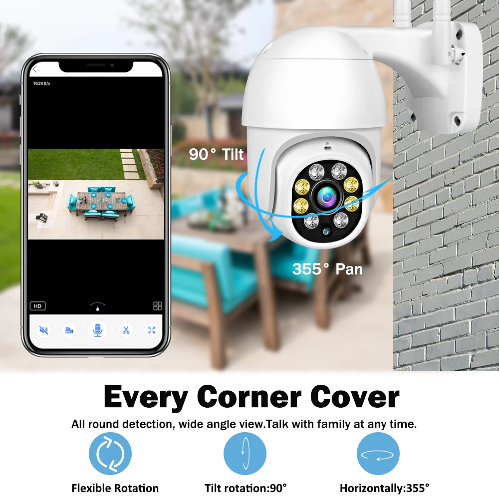 1080P PTZ Wifi IP Camera Outdoor Digital Zoom AI Human Detect Wireless Camera H.265 P2P Audio 2MP Security CCTV Dome Camera 
1080P PTZ Wifi IP Camera Outdoor Digital Zoom AI Human Detect Wireless Camera H.265 P2P Audio 2MP Security CCTV Dome Camera