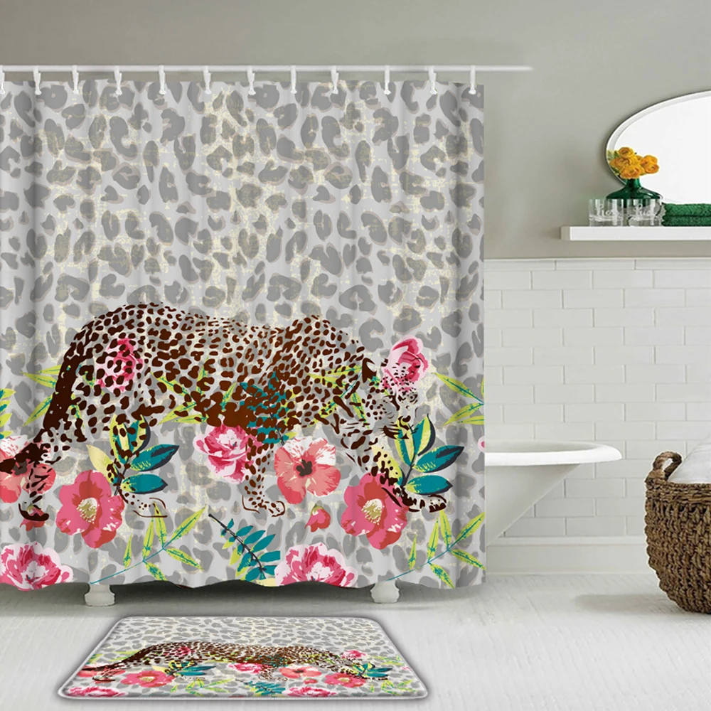 leopard Pattern Shower Curtain Set Fabric Flower Geometry Waterproof Bathroom Curtains With Hooks Non-Slip Rug Toilet Bath Mat
leopard Pattern Shower Curtain Set Fabric Flower Geometry Waterproof Bathroom Curtains With Hooks Non-Slip Rug Toilet Bath Mat
