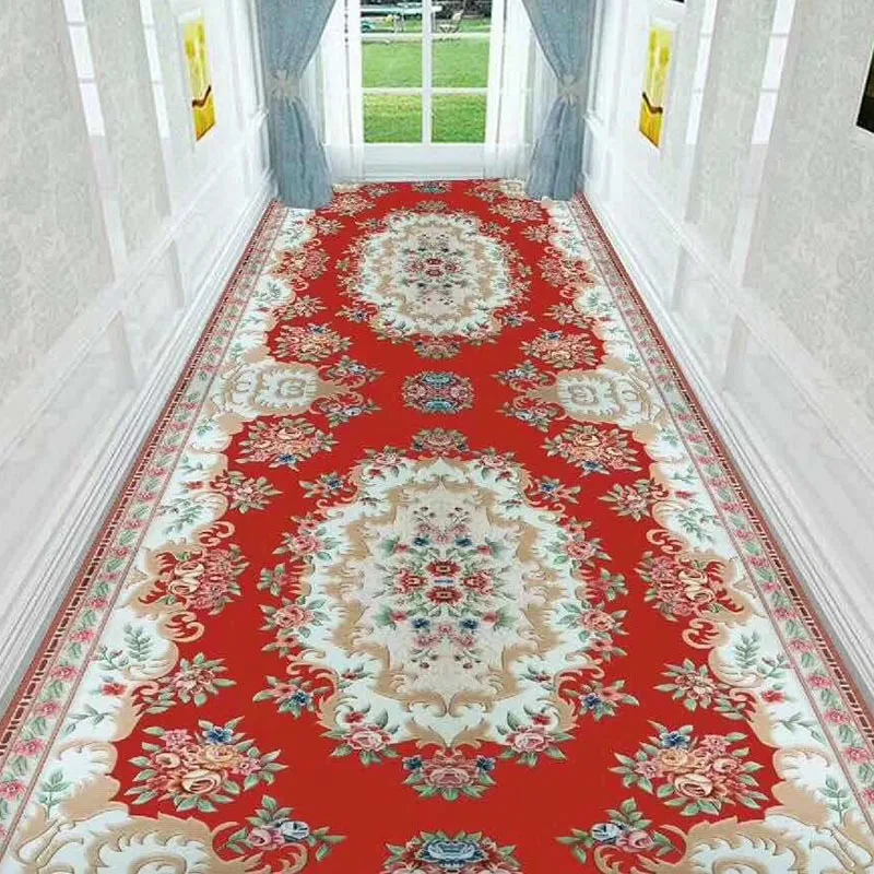 European Long Hallway Carpets Persian Runner Rug Washable Stair Anti-Slip Red Carpet Home Hotel Corridor Wedding Entrance Mats
European Long Hallway Carpets Persian Runner Rug Washable Stair Anti-Slip Red Carpet Home Hotel Corridor Wedding Entrance Mats