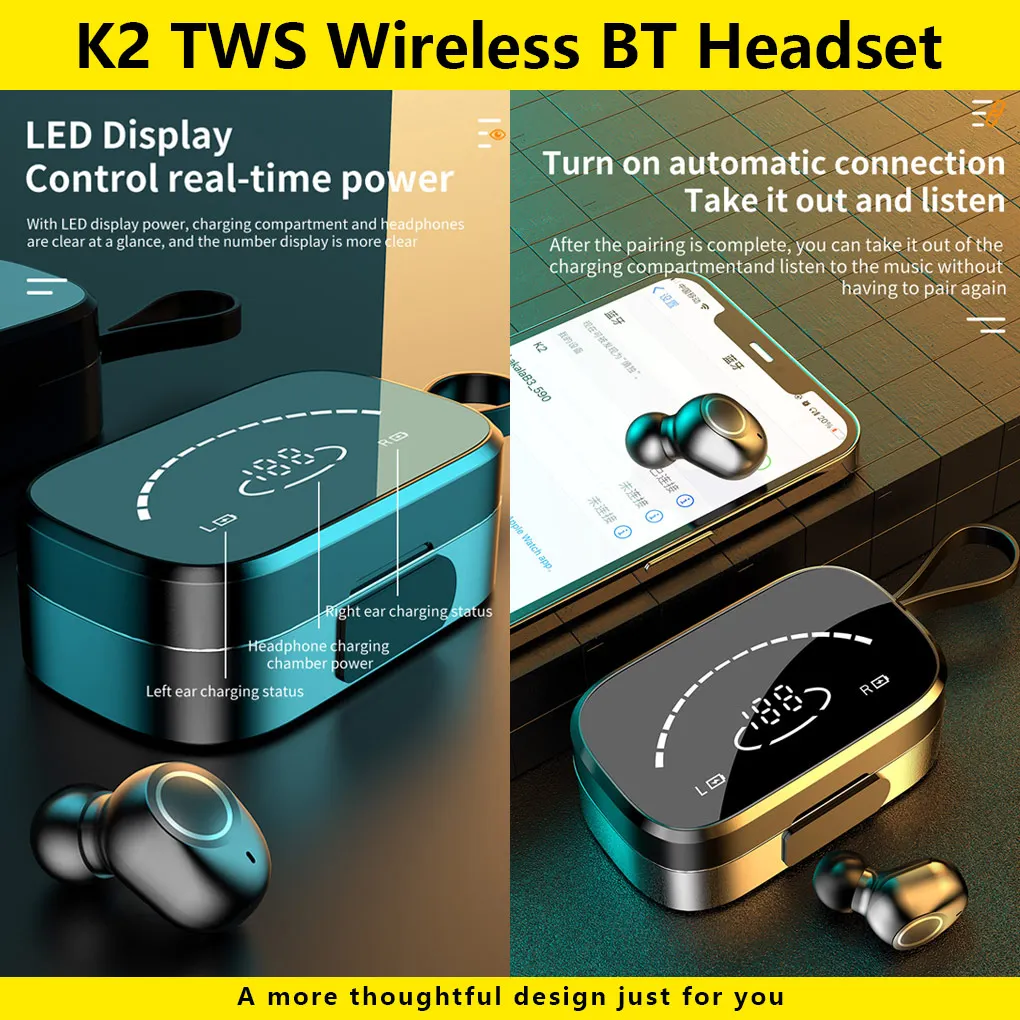 Bluetooth-Compatible Earbuds Touch Control Ergonomic Earphones with Charging Case Headphones Accessories Black
Bluetooth-Compatible Earbuds Touch Control Ergonomic Earphones with Charging Case Headphones Accessories Black