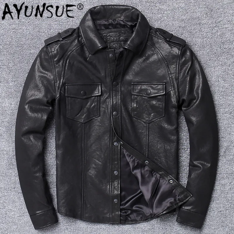 AYUNSUE Coat for Men 100% Real Goatskin Men Leather Jacket 2020 Spring New Fashion Short Slim Thin Casual Full X-HL015
AYUNSUE Coat for Men 100% Real Goatskin Men Leather Jacket 2020 Spring New Fashion Short Slim Thin Casual Full X-HL015