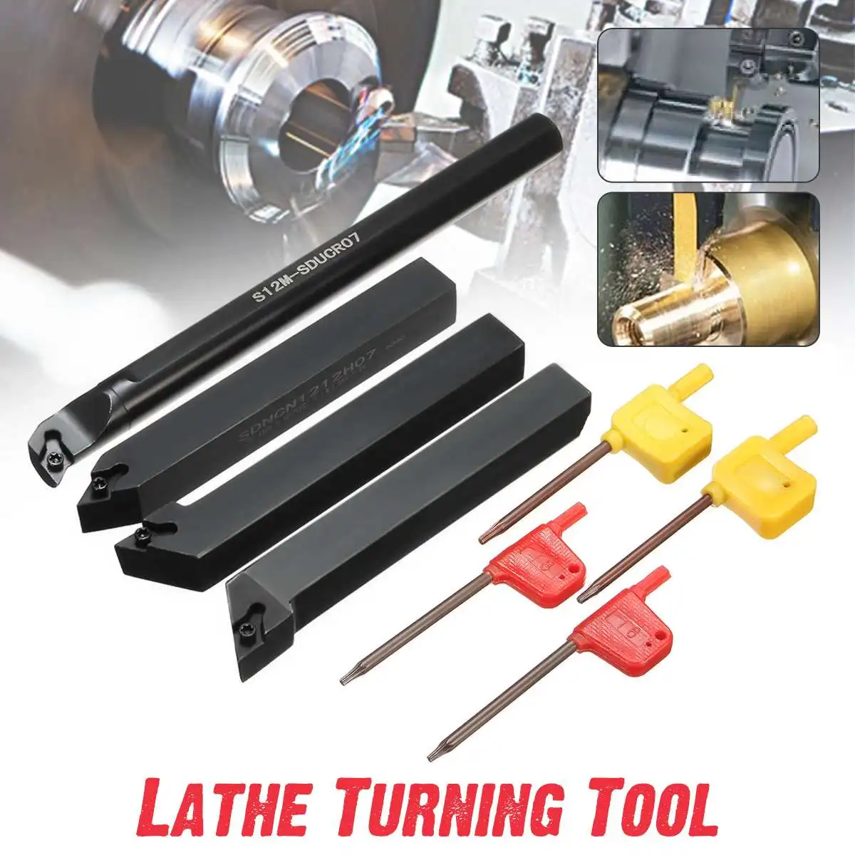 4PCS 12mm Lathe Turning Tool Holder Extension Rod Set 100mm Length Boring Bar With Wrench
4PCS 12mm Lathe Turning Tool Holder Extension Rod Set 100mm Length Boring Bar With Wrench