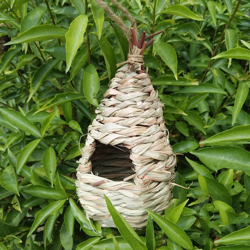 Натуральная трава тканая висячая Птичье гнездо домик для птиц соломенный птичий