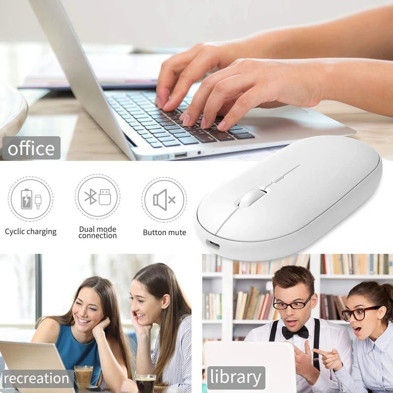 2.4G Noiseless Rechargeable Mouse with USB Receiver Portable Computer Mice for Laptop, PC,
2.4G Noiseless Rechargeable Mouse with USB Receiver Portable Computer Mice for Laptop, PC,
