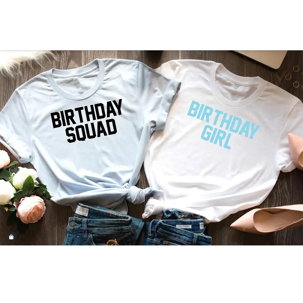 Birthday Squad T-Shirts Women Clothes Girl Party Shirt Lady O-Neck Cotton Tops Harajuku Letter Print Short Sleeve Casual Funny
Birthday Squad T-Shirts Women Clothes Girl Party Shirt Lady O-Neck Cotton Tops Harajuku Letter Print Short Sleeve Casual Funny