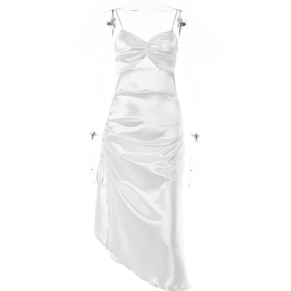 Sleeveless Dresses For Women 2021 Sexy Spaghetti Strap Drawstring High Slit Dress Elegant Cut Out Vestido De Mujer White Robe
Sleeveless Dresses For Women 2021 Sexy Spaghetti Strap Drawstring High Slit Dress Elegant Cut Out Vestido De Mujer White Robe